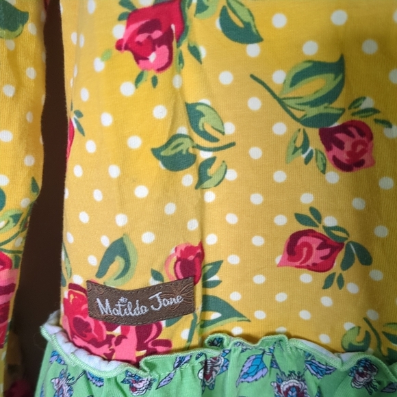 Matilda Jane Choose Your Own Path Setting Sun Tunic Cardigan Size 10 Mixed Print - Picture 6 of 8